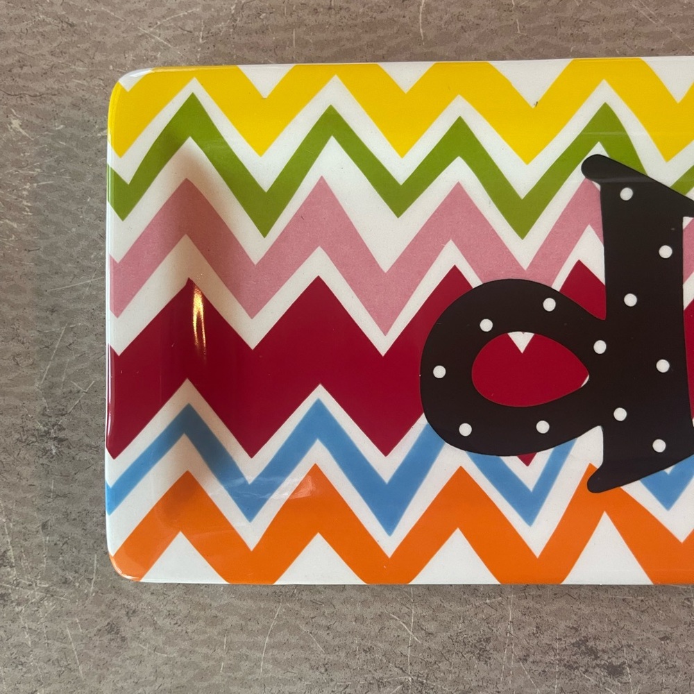 Coton Colors Bargello Mix Chevron Rectangular Tray - Picture 6 of 7